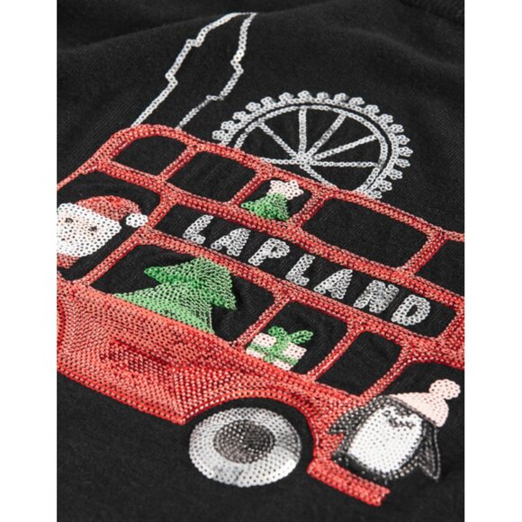 NWT City Chic EVANS 22/24 Black Lapland Sequin Christmas Sweater - Picture 6 of 10